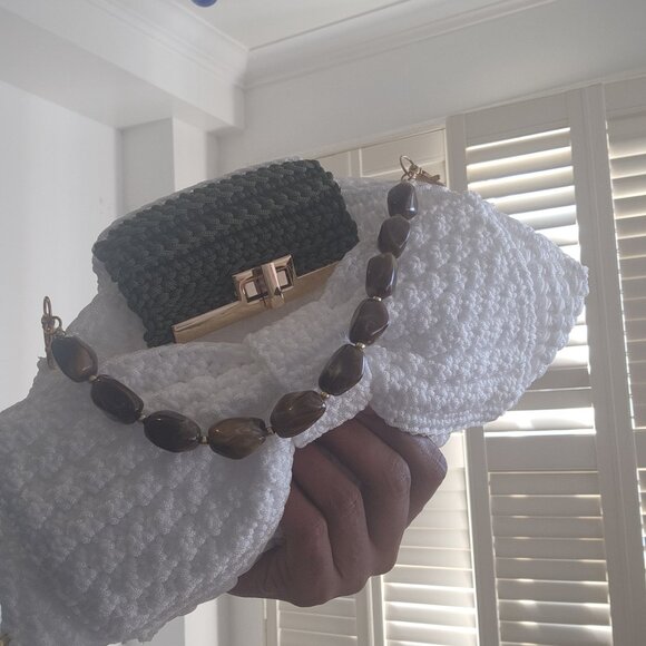 Handmade crotchet clutch purse - Picture 2 of 3